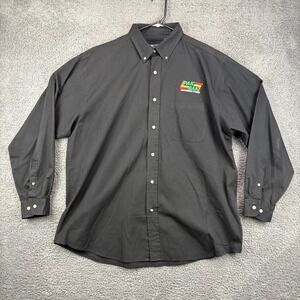 Mens Black Button Down Shirt Blue Generation Pak a Sak Employee‎ Uniform Work